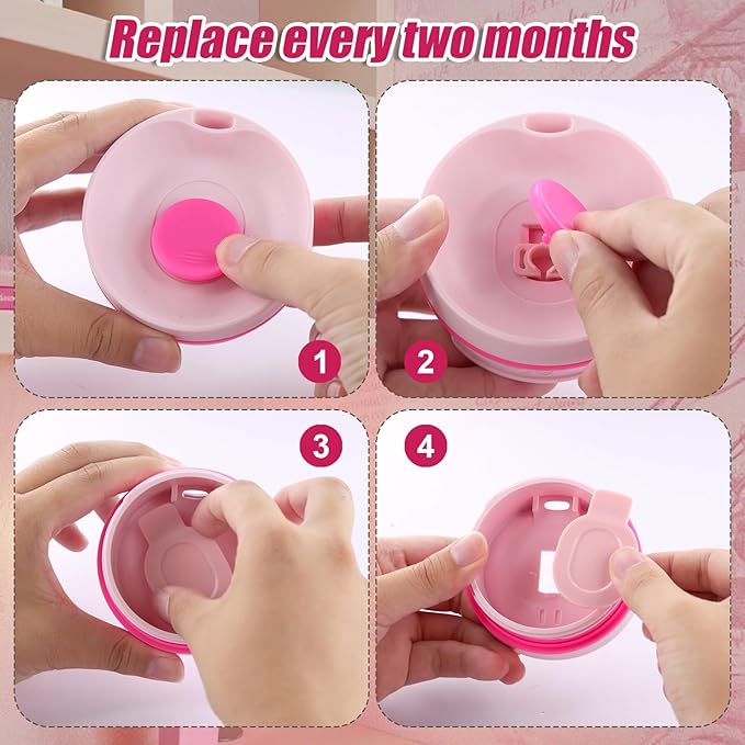 2pcs Slider Replacement Stopper for Owala SmoothSip Slider 12oz 20oz 24oz, Silicone Seal Plug Compatible with Owala Coffee Insulated Cup Mouth Stopper Top Lid Gasket Plug Accessories BPA-Free (Pink)