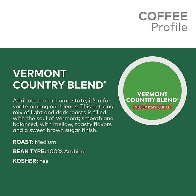 Green Mountain Coffee K-Cup, Vermont Country, 12 Count