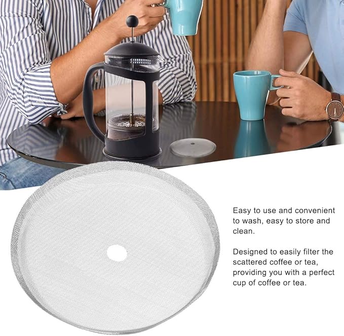 French Press Replacement Filter Screen, 5 Pack 2.6 Inch Universal Stainless Steel Reusable Filter Mesh Screen Coffee Press Filters for French Press Coffee Maker