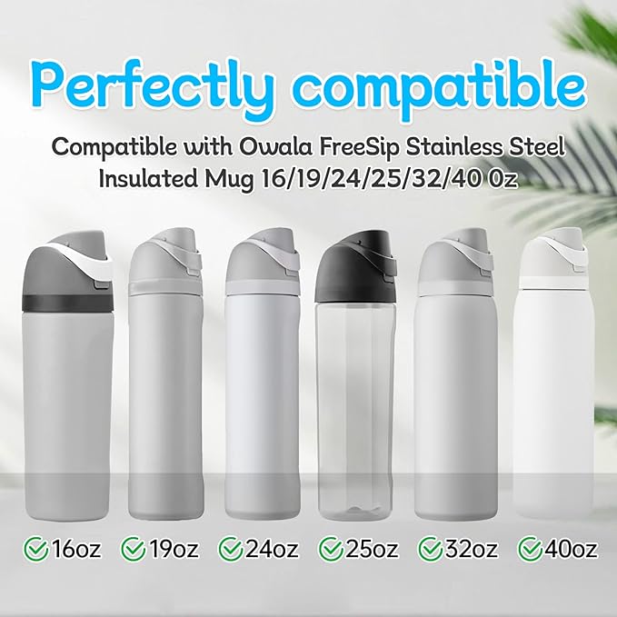 8 Pcs Replacement Rubber Seal Stopper Compatible with Owala FreeSip 32oz,Bottle Top Gasket Lid for Owala 16/19/24/32/40oz Seal Mouth Cap Silicone Stopper Parts Insert Accessories（4 colors 5