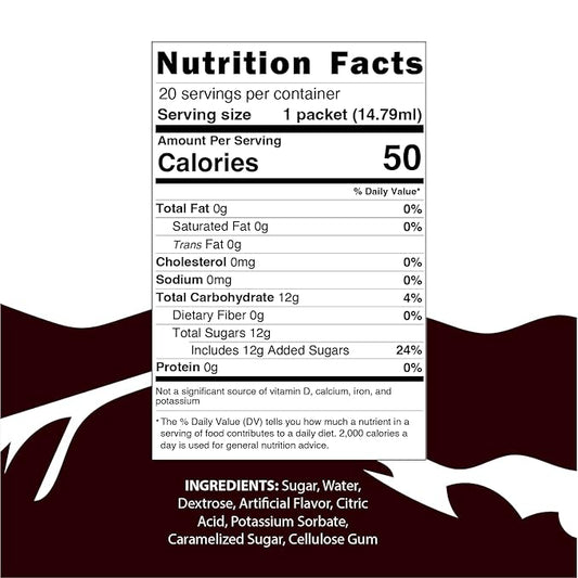 58Peaks Hazelnut Flavored Syrup Sweetener Packets for Hot and Cold Drinks | To-Go Syrup Flavoring Perfect for Coffee, Tea, Milkshake and More | Flavored Coffee Syrups for Travel | 15mL | 20-Pack