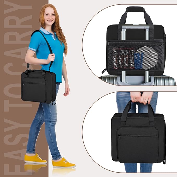 Portable Carrying Coffee Maker Travel Bag Match for Keurig K-Mini/K-Mini Plus/K-Express, Single Serve Coffee Machine Travel Bag with Padded Shoulder Straps Includes Multiple Storage Bags, Black
