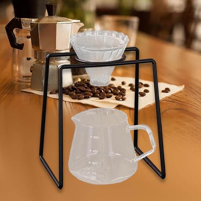 YWJLQH Pour Over Coffee Stand, Coffee Filter Holder, Reusable Iron Frame Coffee Support Station, Style B