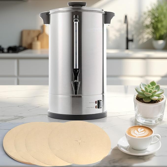 Large Coffee Filters Compatible with Sybo Commercial Coffee Maker, 100 Pcs Unbleached Perforated Disposable Filter Paper for Sybo 16 L