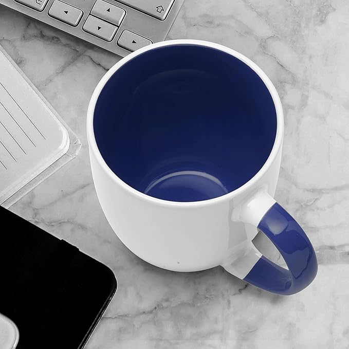 Custom Bistro Style Large Coffee Mugs 16 oz. Set of 10/50/100, Personalized Bulk Pack - Perfect for Coffee, Tea, Espresso, Hot Cocoa, Other Beverages - Cobalt Blue