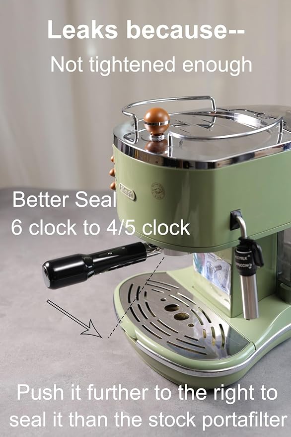 51mm Bottomless Portafilter 2 Ears Compatible with De'Longhi Stilosa EC260BK | Wooden Handle
