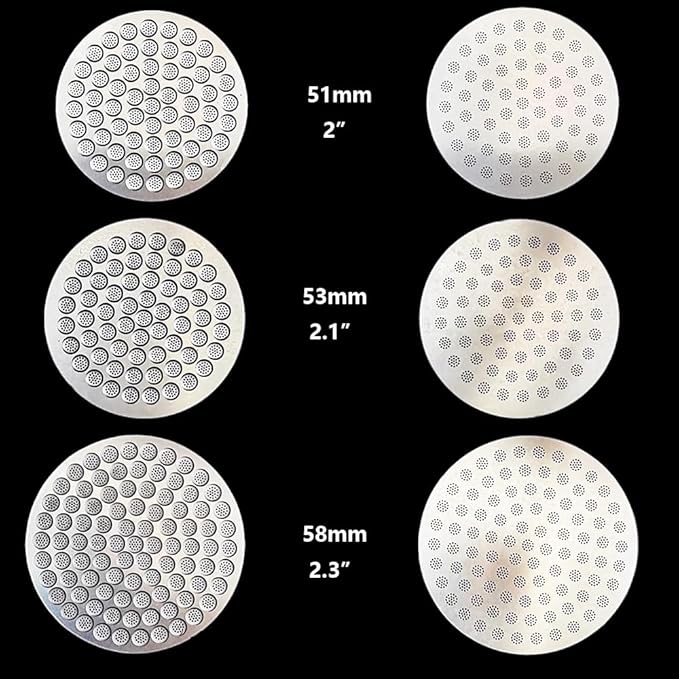 Puck Screen Reusable Mesh Coffee Filter for Espresso Portafilter Basket with Silent Puck Screen Ejector Coffee Grounds Remover Knock-Free Air Blower Kit (53mm)
