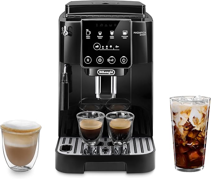De'Longhi Magnifica Start Automatic Espresso Machine with Manual Milk Frother & Built in Grinder - 3 One-Touch Recipes, Easy-to-Clean, Home Barista Coffee Maker for Lattes, Cappuccino, Iced Coffee
