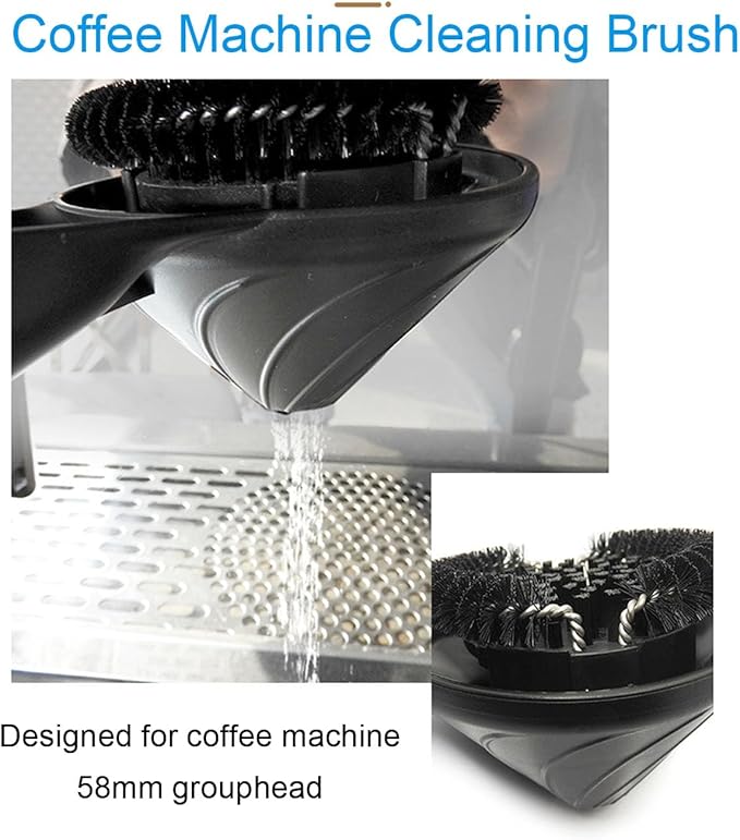 Coffee Grouphead Cleaning Brush Professional Sturdy Efficient with Water Deflector for 58mm Grouphead Coffee Machine POM Handle Durable