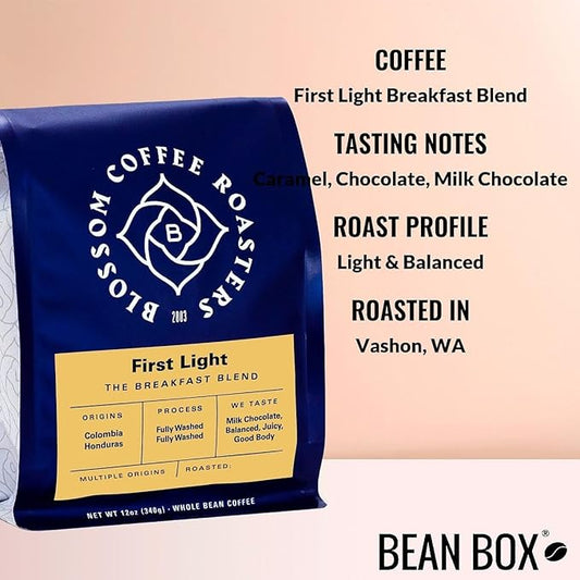 First Light Breakfast Blend - Roasted by Blossom Coffee Roasters - Freshly Ground Coffee - 2 Pound Bag