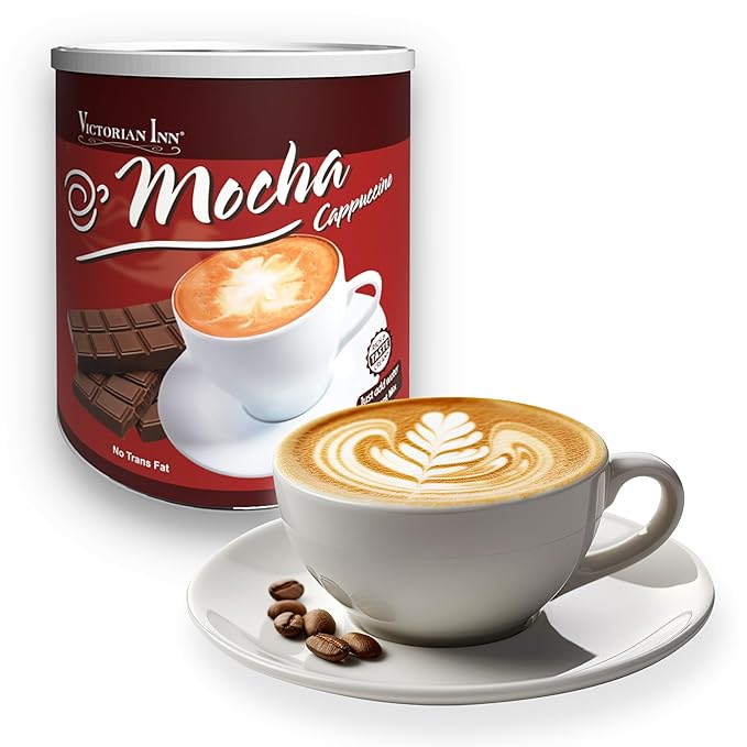 Victorian Inn Instant Cappuccino - Mocha Flavor - Rich & Velvety Coffee Mix - Perfect Hot, Cold, or Blended - Ideal as Coffee Creamer - 2 Pound (Pack of 6)