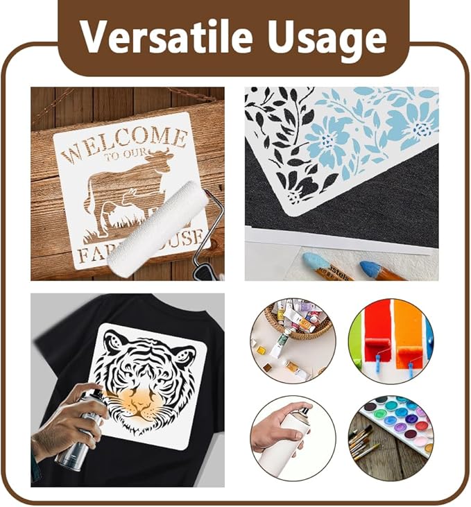 1pc Kitchenware Wall Painting Stencil for Kitchen, 11.8”x11.8” Reusable Stencil for Wood Burning, Paint Templates DIY Craft Art Stencil on Wall Wood Fabric Canvas Furniture Journal