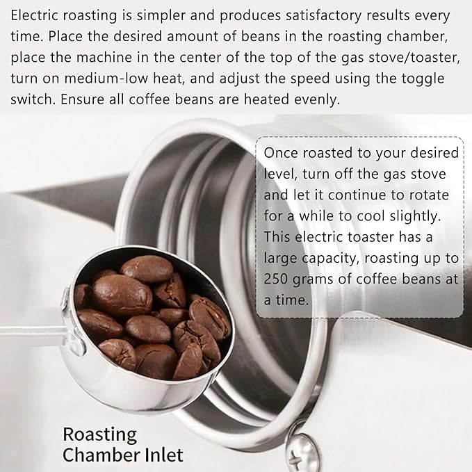 Coffee Roaster Machine for Home Use，Drum Coffee Bean Roaster, Roasting Time 10-20 Min, with Speed Controller, Stainless Steel Electric Peanut Roaster for Home, Commercial Restaurantfor