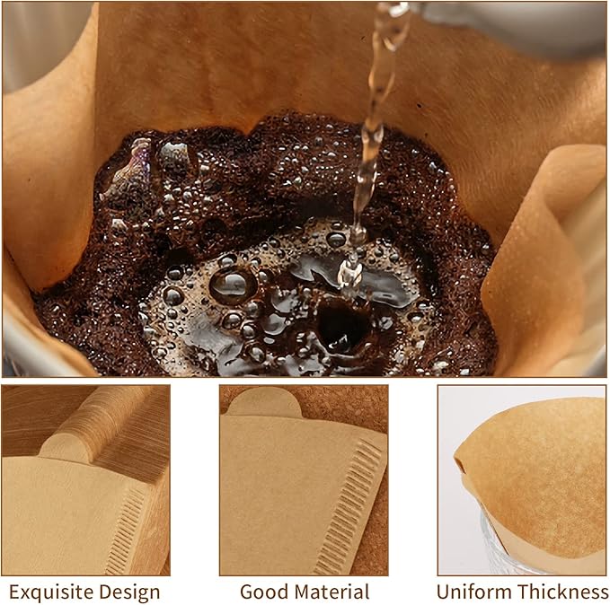 BOARDFEB Coffee Filters #2, 500 Count Coffee Filters Natural Unbleached Disposable Coffee Filters 2 Filter Cone Paper for Coffee Makers