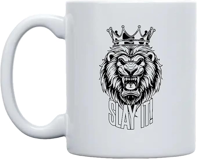 THE CEO Stylish Coffee Mug for Coffee Lovers - Premium Boss Mug with Gloss Finish - Premium Ceramic, Microwave Safe, 11oz Gift Mugs - Slay It (White)
