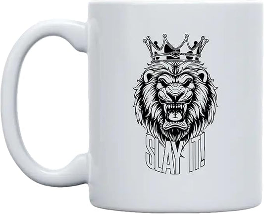 THE CEO Stylish Coffee Mug for Coffee Lovers - Premium Boss Mug with Gloss Finish - Premium Ceramic, Microwave Safe, 11oz Gift Mugs - Slay It (White)
