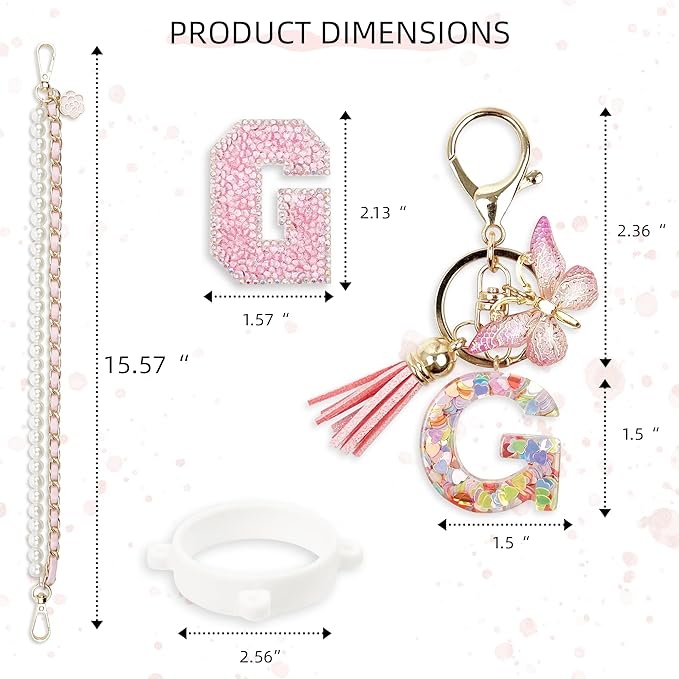 Letter Handle Strap Accessories with Cute Initial Charm Compatible with Owala Water Bottle 24oz 32oz 40oz Owala Kids