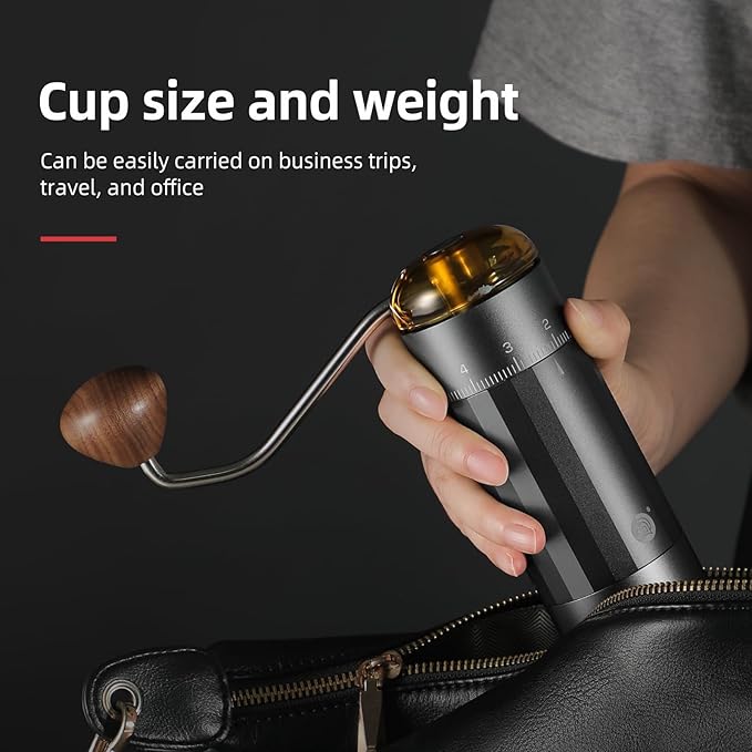 CUFEJORO Manual Coffee Grinder, Z5 Hand Coffee Grinder with 25g Capacity External Adjustable Knob, Manual and Electric Dual Mode grinder, Espresso, Mocha, Pour-over, French Press Gray