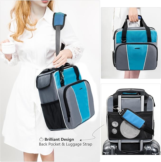 BAGSPRITE For Keurig K-Express Coffee Maker Travel Bag, K-Iced Single Serve Brewer Carrying Case with Multiple Pockets for Pods, Storage Bag With Shoulder Strap