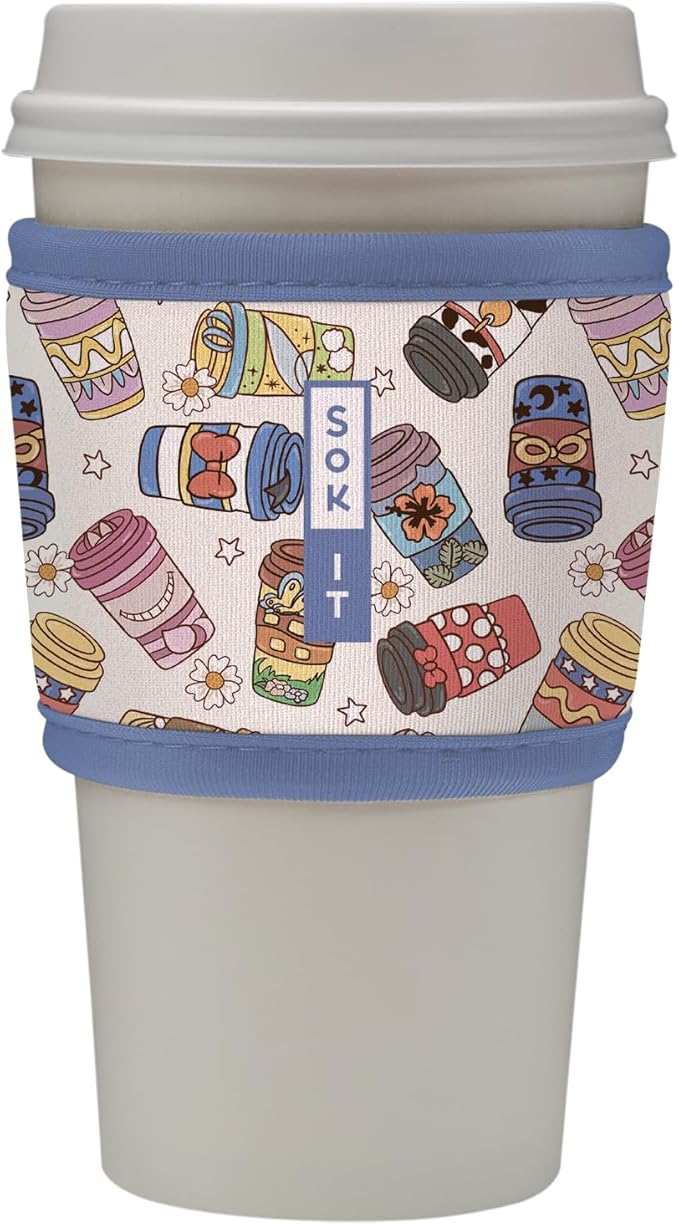 Sok It HotSok Coffee & Tea Reusable Insulated Neoprene Cup Sleeve (Happiest Cup)