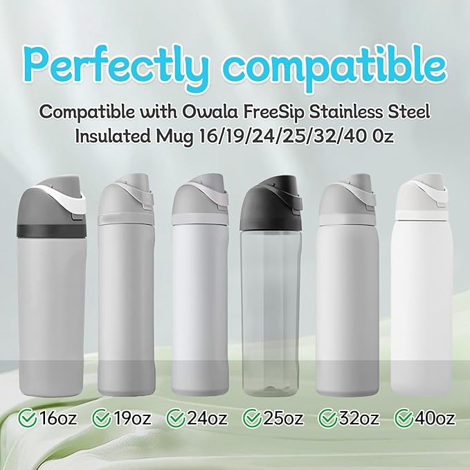 6 Sets Replacement Stopper and O Ring Gasket Compatible with Owala FreeSip 24oz 32oz,Water Bottle Lid Insert Cap Silicone Seal Parts for Owala 16/19/24/32/40oz Mouthpiece Accessories Z6S1