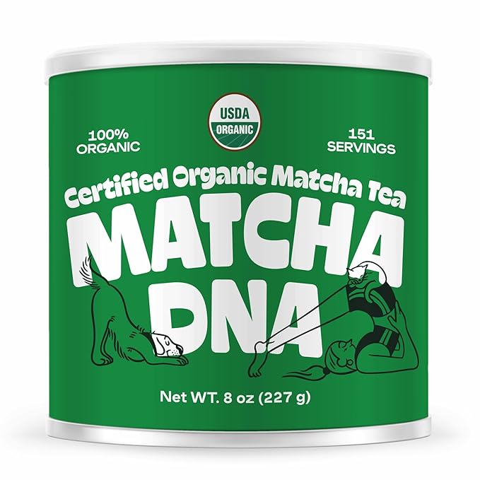 MATCHA DNA Certified Organic Matcha Green Tea Powder (8 oz TIN CAN)