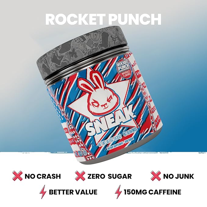 SNEAK Energy Drink Powder | Rocket Punch | No Sugar. No Nasties. Just Natural Caffeine, Focus-Boosting Nootropics | 40 Servings