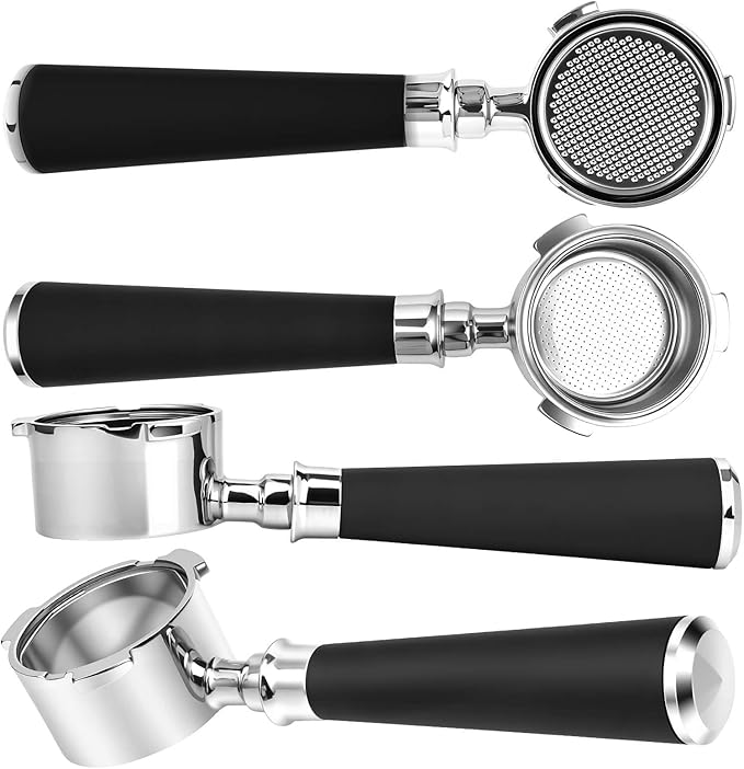 51mm Bottomless Portafilter 3 Ears Fits for Delonghi Dedica EC680/EC685/EC885 and SMEG, Espresso Accessories Kit includes Puck Screen, WDT Tool, Espresso Dosing Funnel, Double Shot Filter Basket