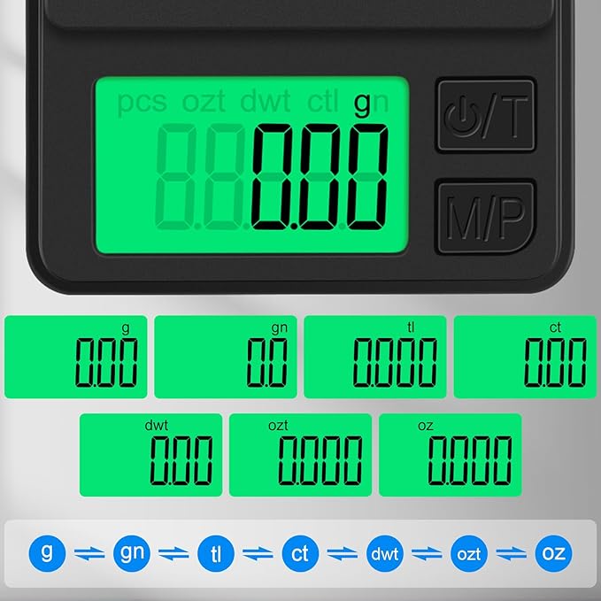 Digital Pocket Scale 1000g x 0.01g, Diyife Portable Precision Gram Scale Jewelry Scale with Protective Cover, Auto-Off, Backlit LCD, 7 Units Tare, for Food, Kitchen, Coffee, Battery Included
