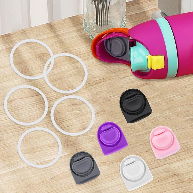 5 Sets Replacement Stoppers Gasket Seal for Owala Freesip 32oz Cap Mouth,Water Bottle O Sealing Ring Parts Top Lid Silicone Accessories for Owala Freesip 16/19/24/32/40oz