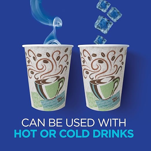 Dixie PerfecTouch 16 oz Paper Coffee Cups By GP PRO, Coffee Haze Design, 1000 Count (50 Disposable Cups Per Sleeve, 20 Sleeves Per Case), 5356CD