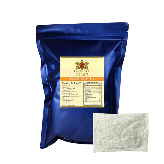 Dong Jyue Premium Roasted Oolong Tea, Commercial-Use Tea Bags, 25g Large Bags, 24 Count (Pack of 1), Taiwanese Roasted Oolong Tea for Oolong Milk Tea, Bubble Tea | Enjoy Hot or Iced | 21.16 oz / 600g Total
