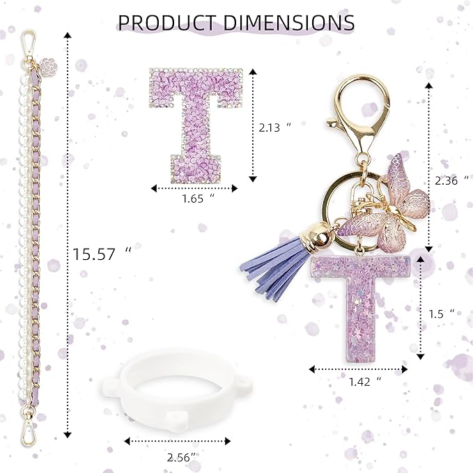 Letter Handle Strap Accessories with Cute Initial Charm Compatible with Owala Water Bottle 24oz 32oz 40oz Owala Kids
