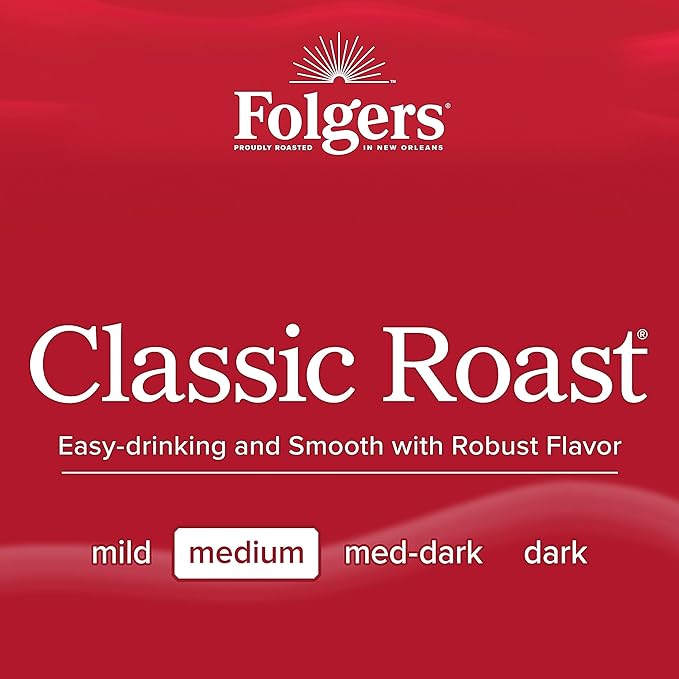 Folgers Classic Roast Instant Coffee, 12 Ounces (Pack of 6)