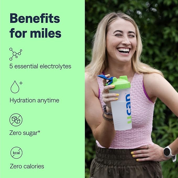 UCAN Hydrate Electrolyte Drink Mix (Lemon-Lime, 30 Servings) Sugar-Free, Keto-Friendly, Vegan, Non-GMO, Gluten-Free Electrolyte Powder with Potassium & Magnesium for Runners & Athletes