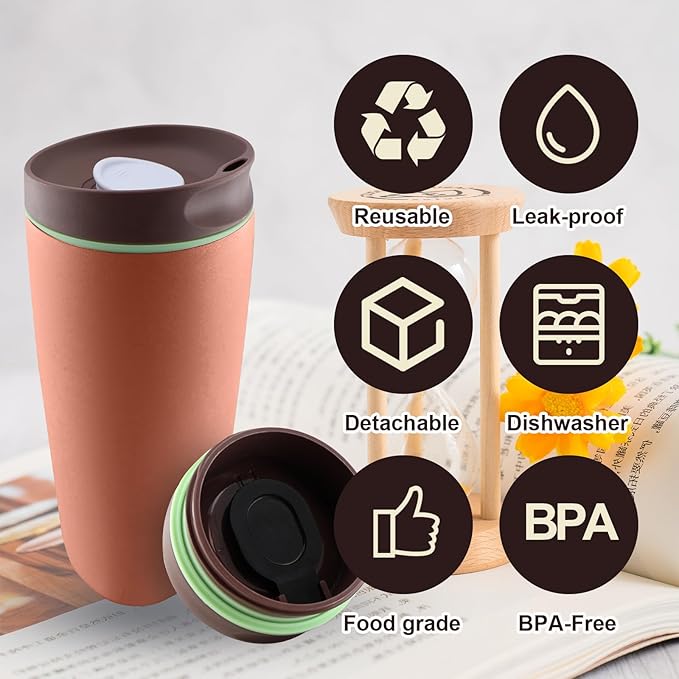 Replacement Lid for Owala SmoothSip Slider 20oz & 12oz, Top Cover Compatible with Owala 24oz Coffee Tumbler, Coffee Travel Mugs Leakproof Accessories, BPA-Free (Light Brown)