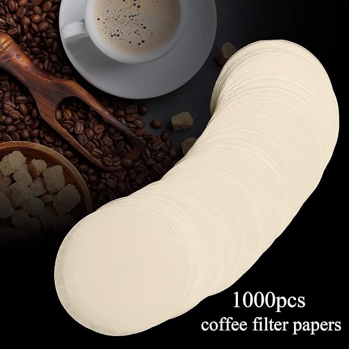 Outus 1000 Pieces Replacement Paper Filters Compatible with Aeropress Coffee Makers Round 2.5 Inch Paper Filters Disposable for Espresso Coffee Makers (Unbleached)