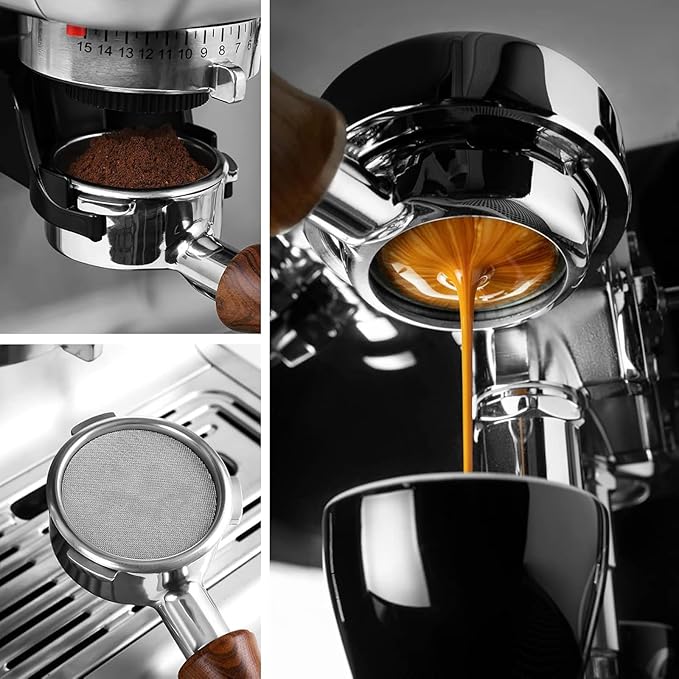 58mm Bottomless Portafilter for CASABREWS Ultra, Bottomless Portafilter with 58mm Puck Screen Compatible for CASABREWS 4700Gense, 5700Series Espresso Machine, Stainless Steel Filter Holder and Filter
