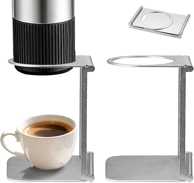 Diakey Portable Coffee Maker Stand, Foldable Aluminum Pour Over Coffee Dripper Holder for Espresso Machines, Compact for Camping & Home Use (2 Pack Silver)