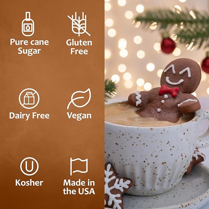 Syruvia Gingerbread Syrup for Coffee, Flavored Syrup for Drinks, Lattes, and Desserts – 25.4 fl oz
