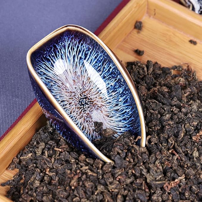 2pcs Ceramic Coffee Scoops Coffee Bean Weighing Bowls Tea Scoops Coffee Powder Spoons