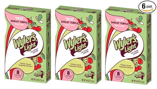 Wyler's Light Singles To Go Powder Packets, Water Drink Mix, 8 Count, 3 Boxes(24 Single Servings) (Shirley Temple)