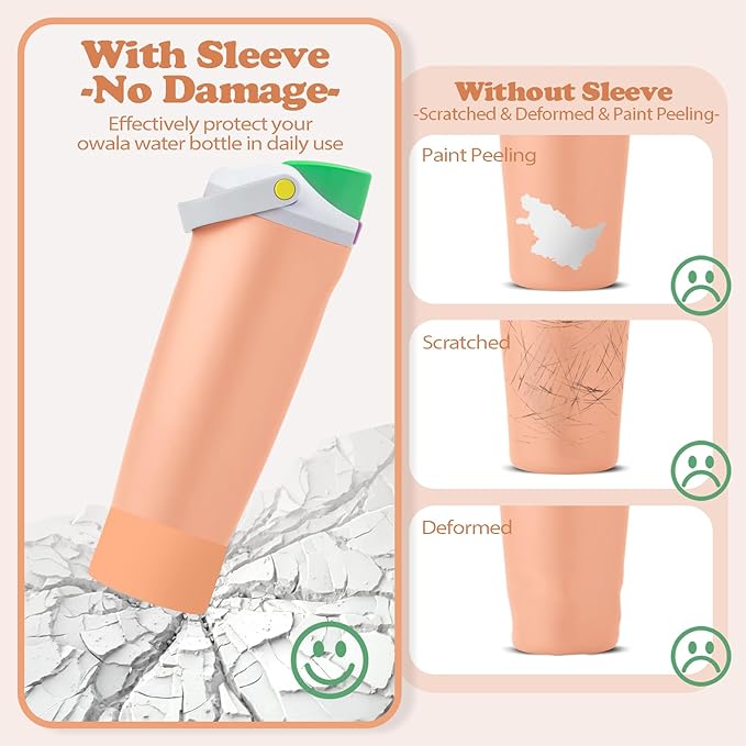2PCS Silicone Boots for Owala 30oz & 40oz FreeSip Sway Bottles & Tumblers – Non-Slip, Scratch-Resistant, Stability Enhancer for Owala Accessories (Nectarine Orange)
