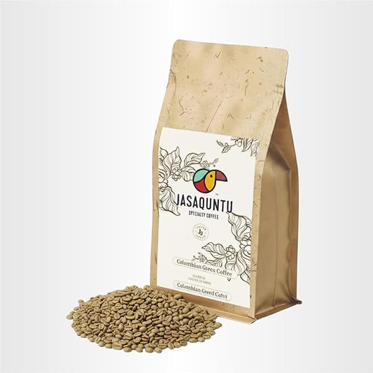 Jasaquntu Specialty Coffee – Green Coffee Beans, Specialty Coffee in Size - 17.6 oz (500g), Select & Fresh Unroasted Coffee Beans, High- Quality & Distict Flavor, Pure Colombian Flavor