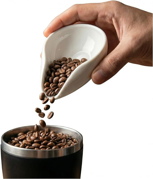 Ceramic Coffee Dosing Cup,Espresso Coffee Bean Holder Storage Container for Loose Leaf Tea,White