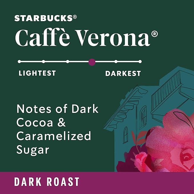 Starbucks Ground Coffee, Dark Roast Hot or Iced Coffee, Caffè Verona, 28 oz