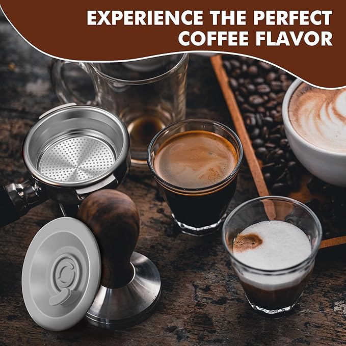 Dunkive 1 Pack 54mm Dual Wall Portafilter Basket Compatible with Breville Espresso Machines BES860XL/11.41, BES870, BES880, BES875, Two Cup Dual Wall Filter Replacement (Single Port,Grey)
