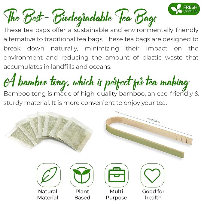 FreshDrinkUS, Premium 40 Rosemary Leaf Tea Bags, 100% Natural and Pure Rosemary Dried Leaves, Pure Herbal Tea, No Additives, No Caffeine, No Gluten, Vegan.
