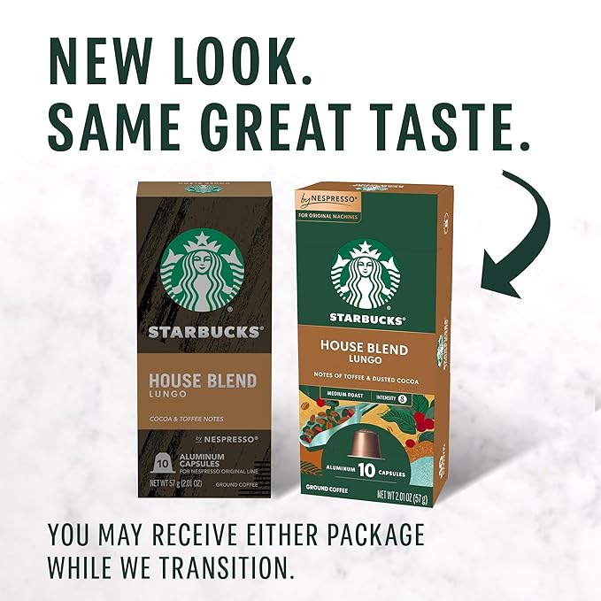 Starbucks by Nespresso Original Line, House Blend, Medium Roast Coffee, 50-count Espresso Pods