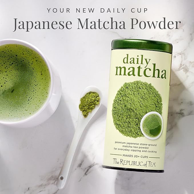 The Republic of Tea Japanese Daily Matcha Powder, 1.5 oz Tin | Matcha Green Tea | Makes 20+ Cups
